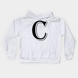 Black Letter C in vintage style Kids Hoodie